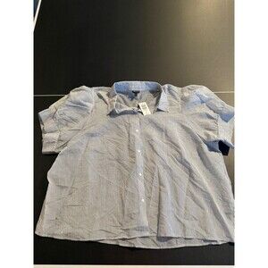 NWT Torrid Size 4 Poplin Puff Sleeve Button Down Shirt